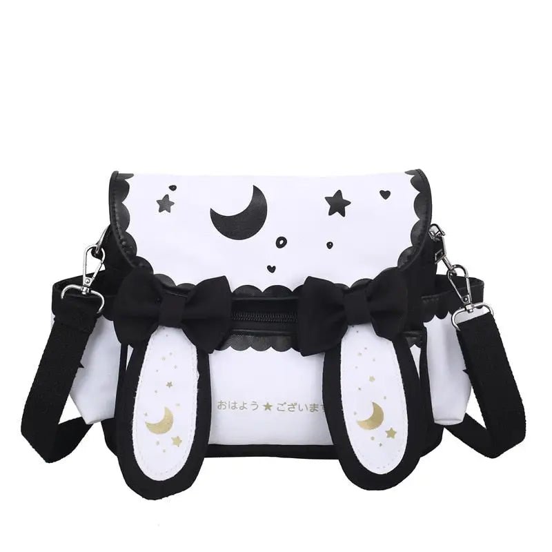Star Bunny Vegan Leather Lolita Purse with Cute Rabbit Ears - Cosparty