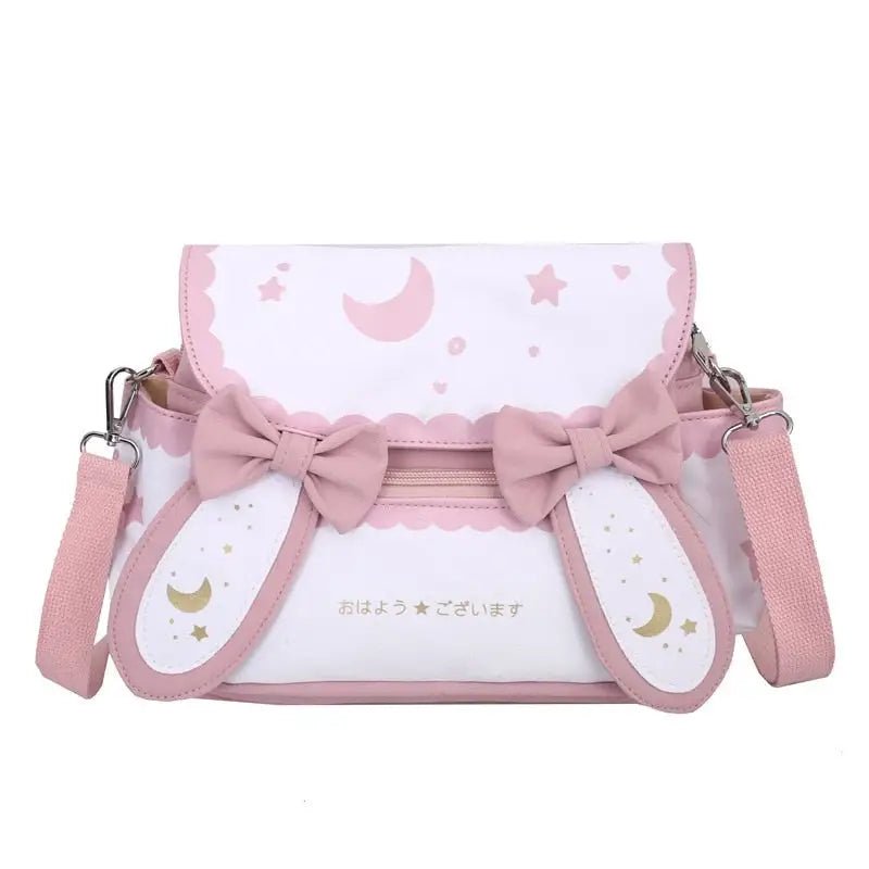 Star Bunny Vegan Leather Lolita Purse with Cute Rabbit Ears - Cosparty