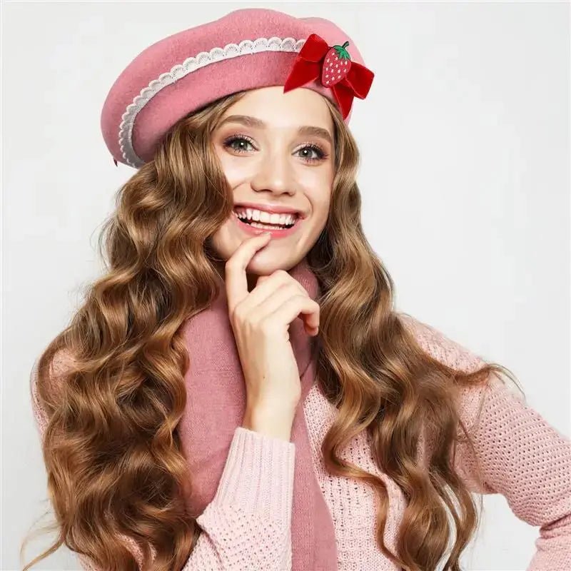 Strawbaby Beret in Strawberry Sweetness for Kawaii Style Enthusiasts - Cosparty