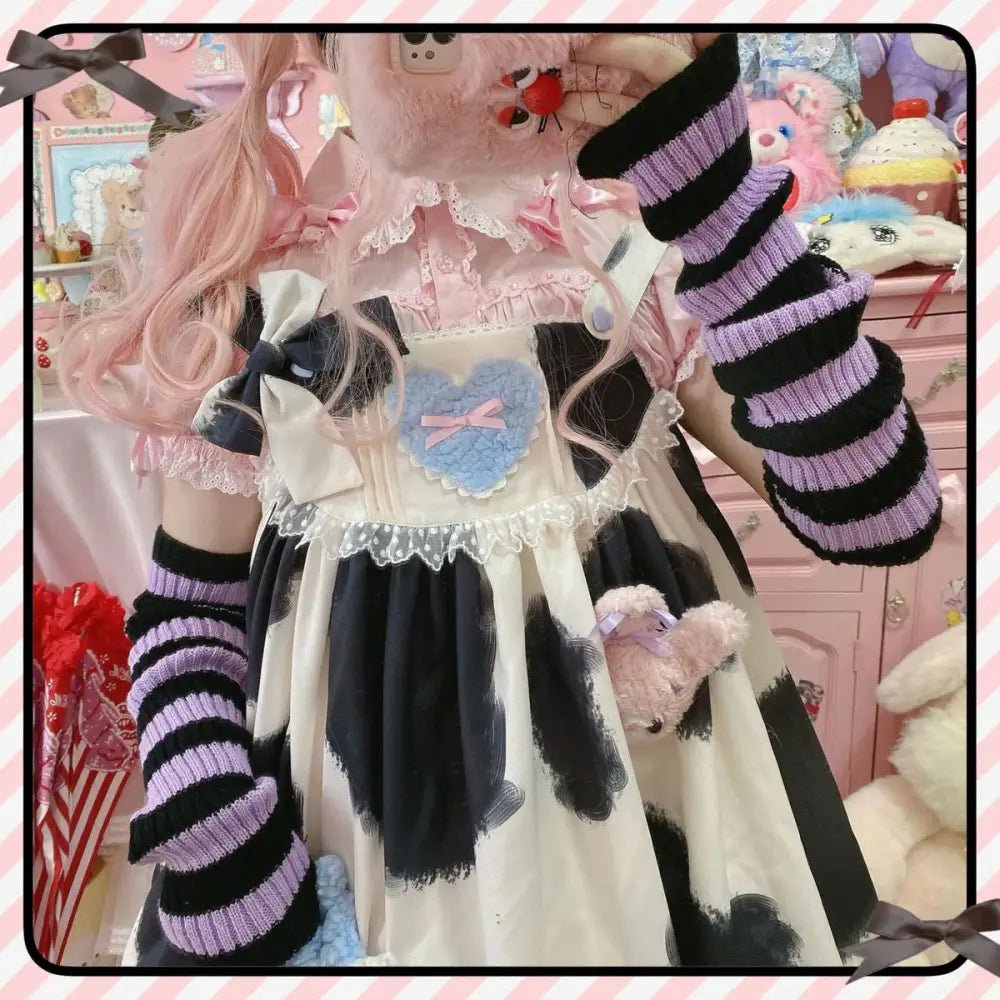 Strawberry Cow Print Lolita Dress for Pastel Princesses - Cosparty
