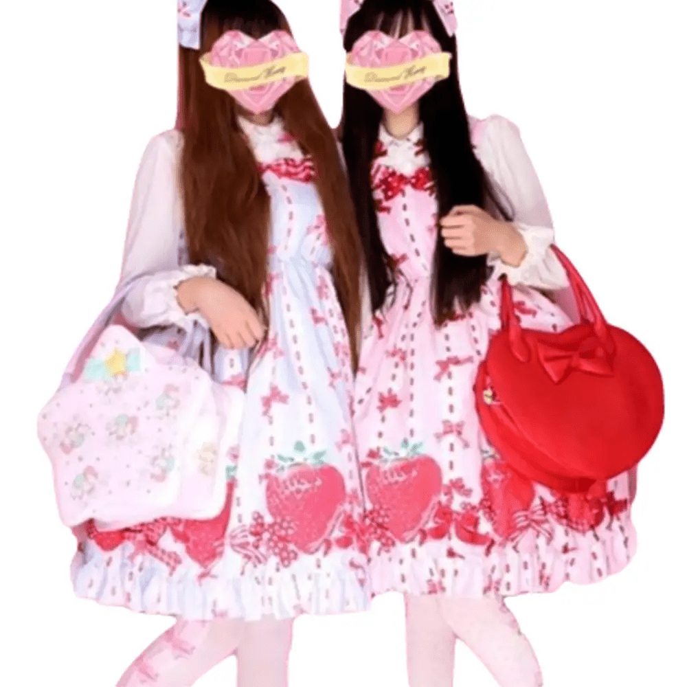 Strawberry Field Dress with Matching Bow Headband - Cosparty