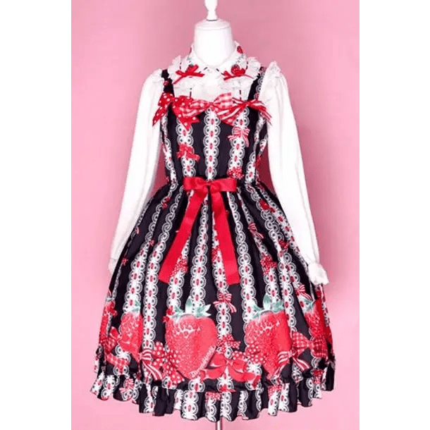 Strawberry Field Dress with Matching Bow Headband - Cosparty