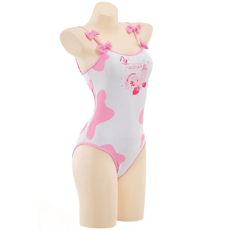 Strawberry Milk Bow Onesie for Cozy Kawaii Style - Cosparty
