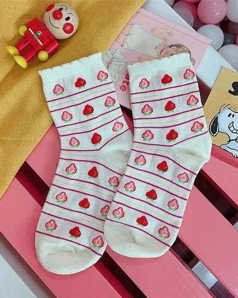 Strawberry Milk Socks Inspired by Harajuku Fashion - Cosparty