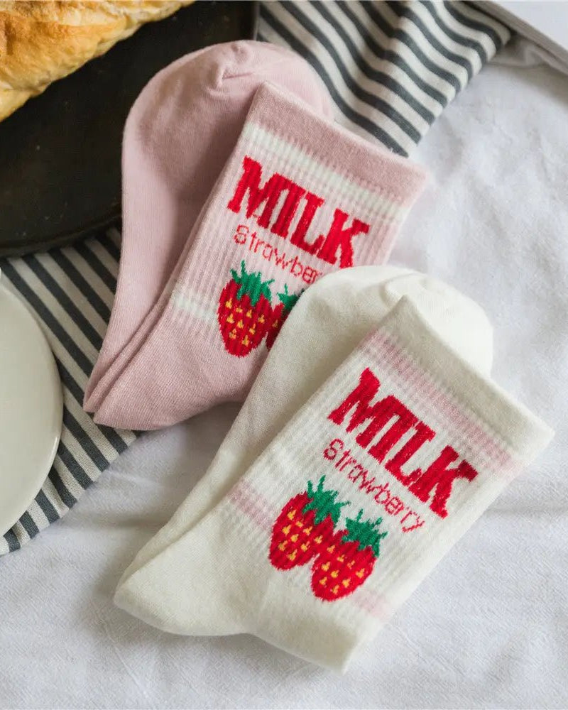 Strawberry Milk Socks Inspired by Harajuku Fashion - Cosparty