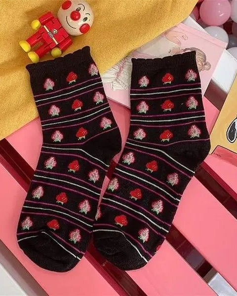 Strawberry Milk Socks Inspired by Harajuku Fashion - Cosparty