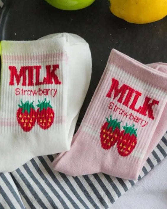 Strawberry Milk Socks Inspired by Harajuku Fashion - Cosparty