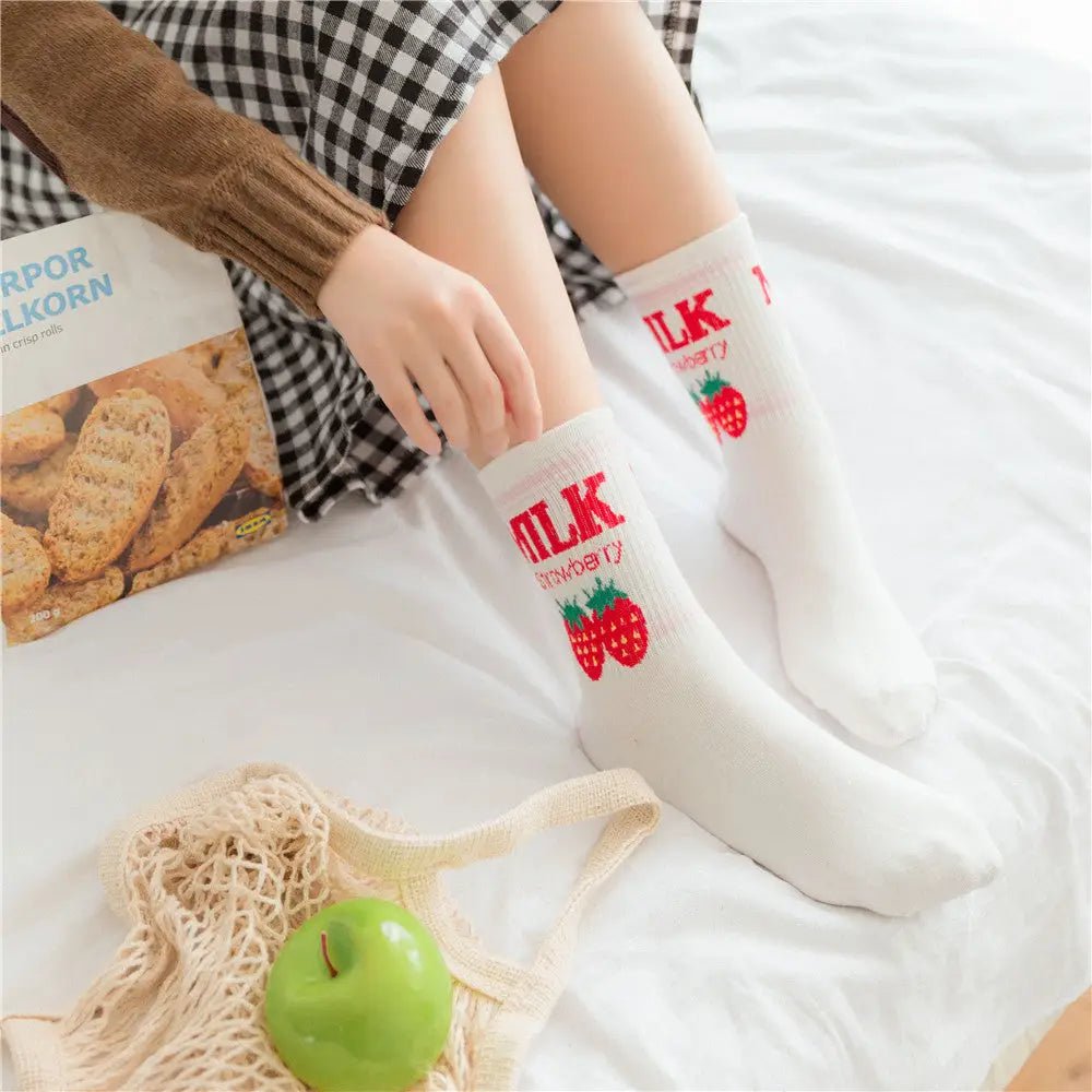 Strawberry Milk Socks Inspired by Harajuku Fashion - Cosparty