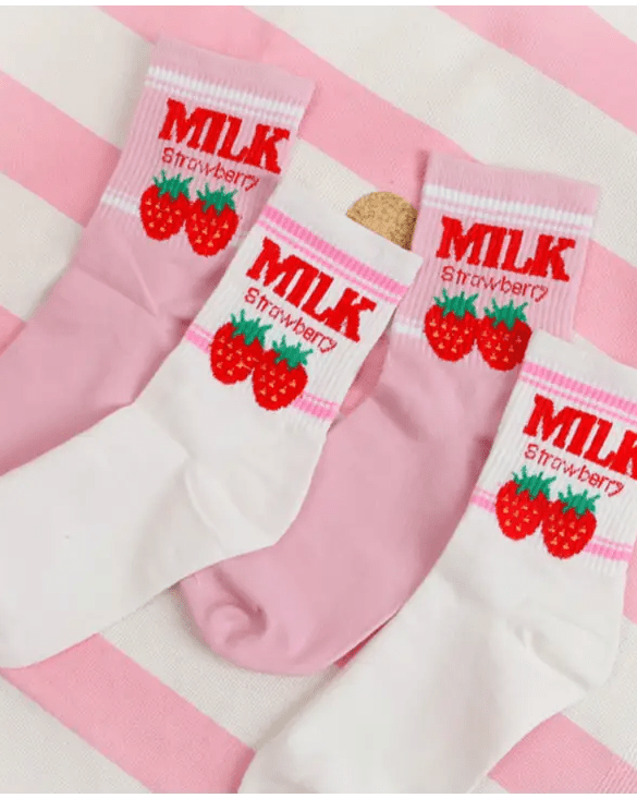 Strawberry Milk Socks Inspired by Harajuku Fashion - Cosparty