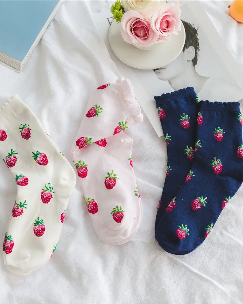 Strawberry Milk Socks Inspired by Harajuku Fashion - Cosparty