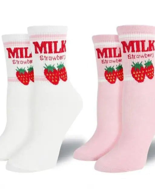 Strawberry Milk Socks Inspired by Harajuku Fashion - Cosparty