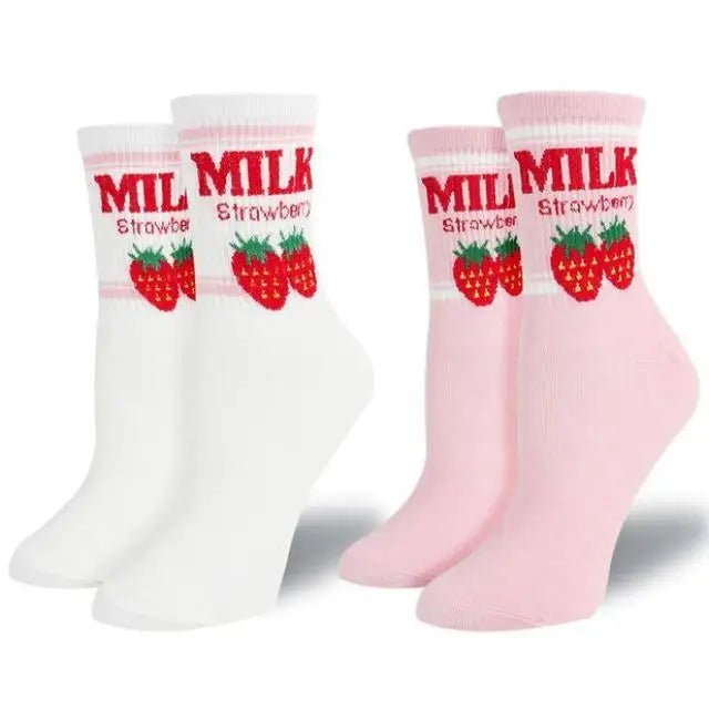 Strawberry Milk Socks Inspired by Harajuku Fashion - Cosparty