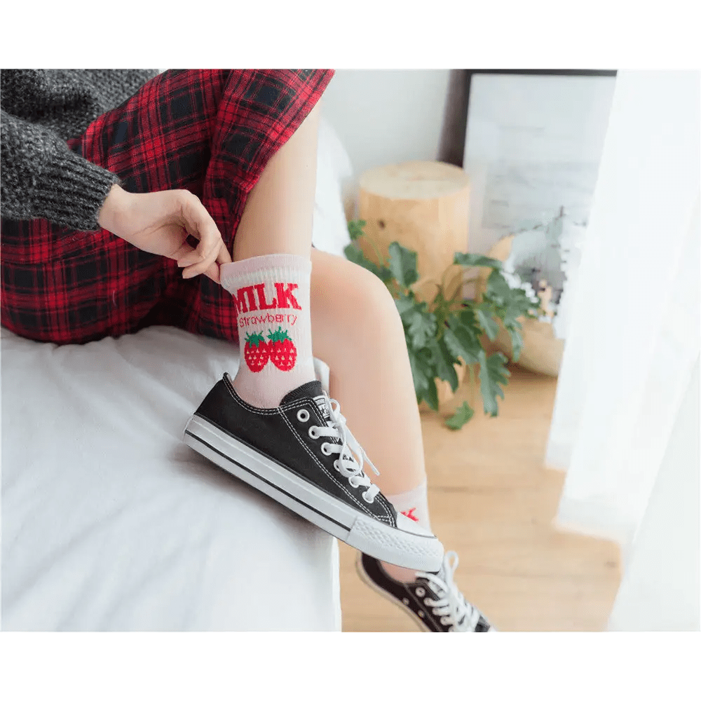 Strawberry Milk Socks Inspired by Harajuku Fashion - Cosparty