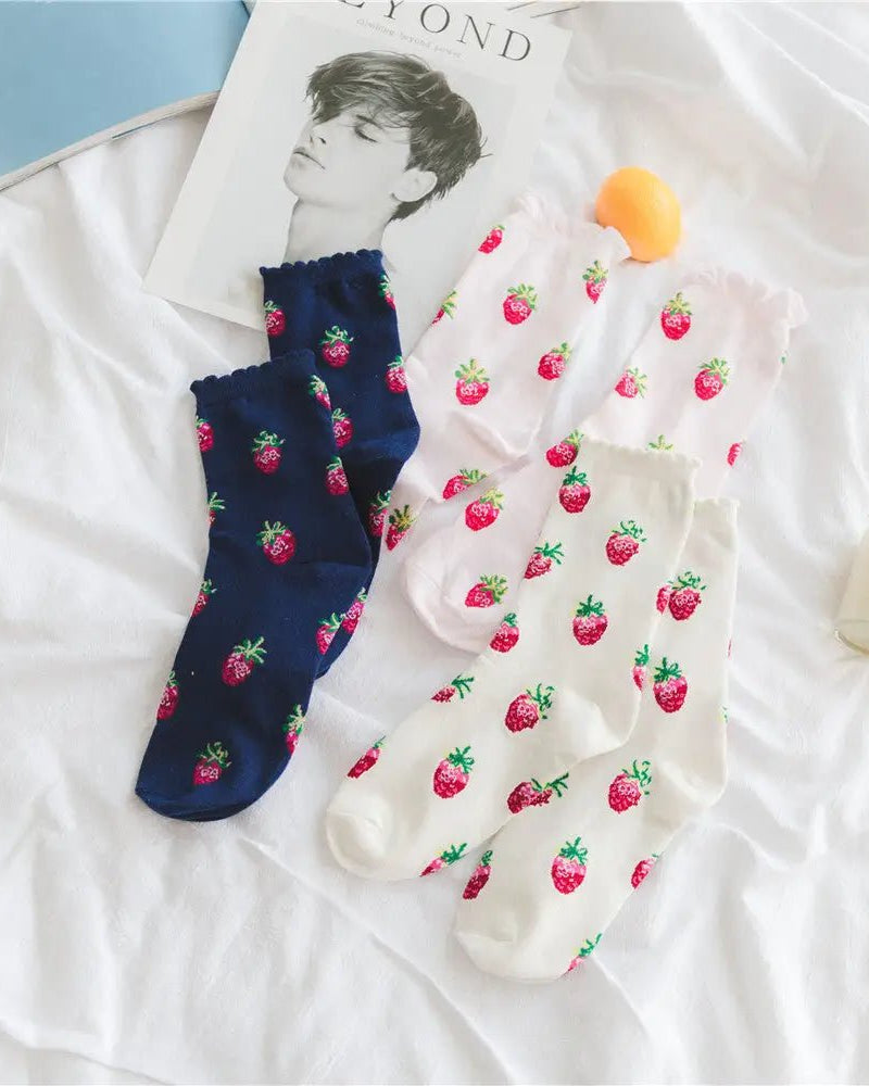 Strawberry Milk Socks Inspired by Harajuku Fashion - Cosparty