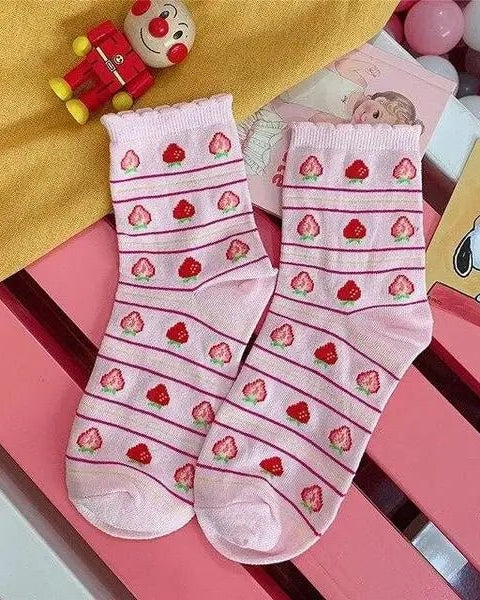 Strawberry Milk Socks Inspired by Harajuku Fashion - Cosparty