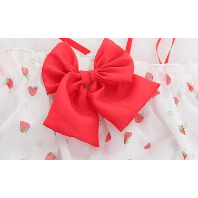 Strawberry Polkadot Farm Girl Lingerie Set - Cosparty