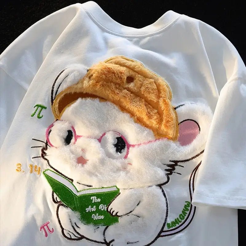Studious Hamster Fluffy Tee for Ultimate Cuteness and Comfort - Cosparty