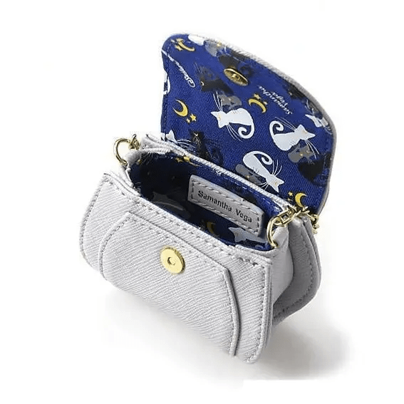 Stunning White Magical Girl Handbag with Cat Print Interior - Cosparty