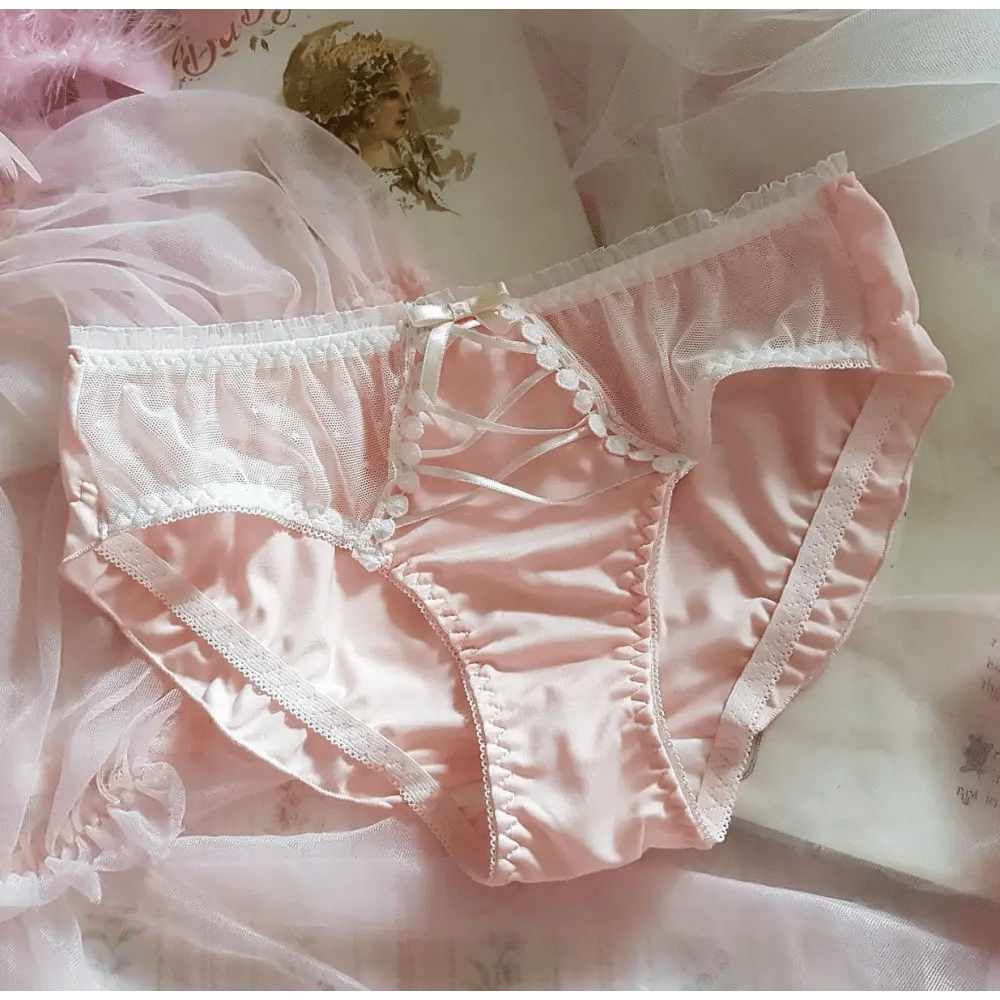 Stylish Pink Satin Panties in Beautiful Patterns - Cosparty