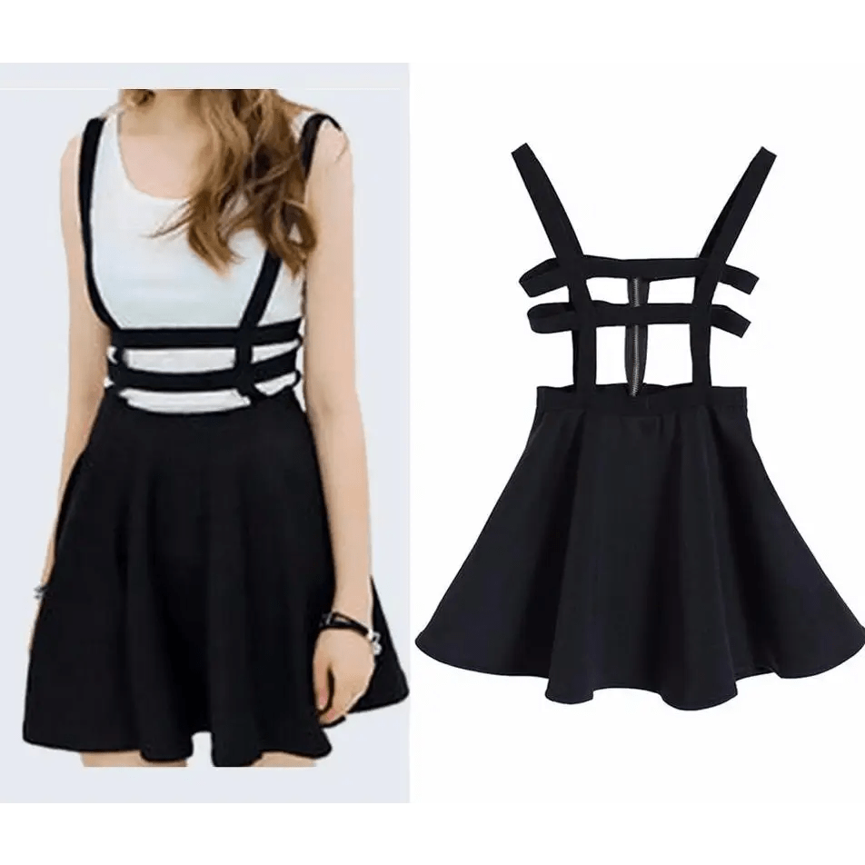 Suspender Style Hollow Cut - Out Dress for Effortless Charm - Cosparty