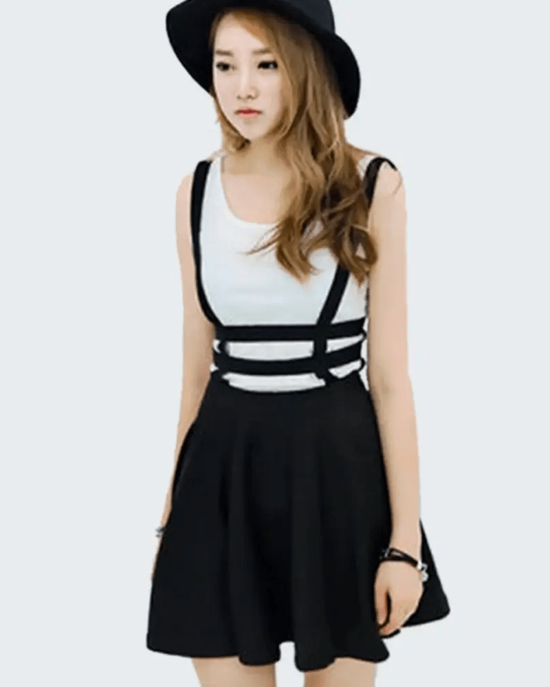 Suspender Style Hollow Cut - Out Dress for Effortless Charm - Cosparty