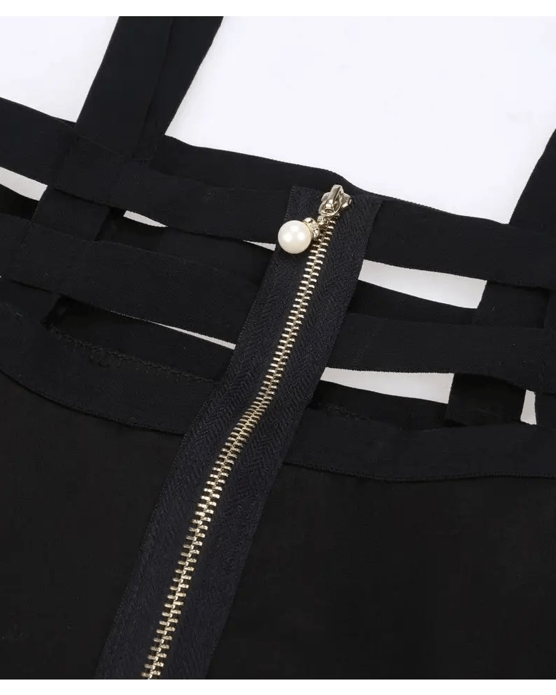 Suspender Style Hollow Cut - Out Dress for Effortless Charm - Cosparty