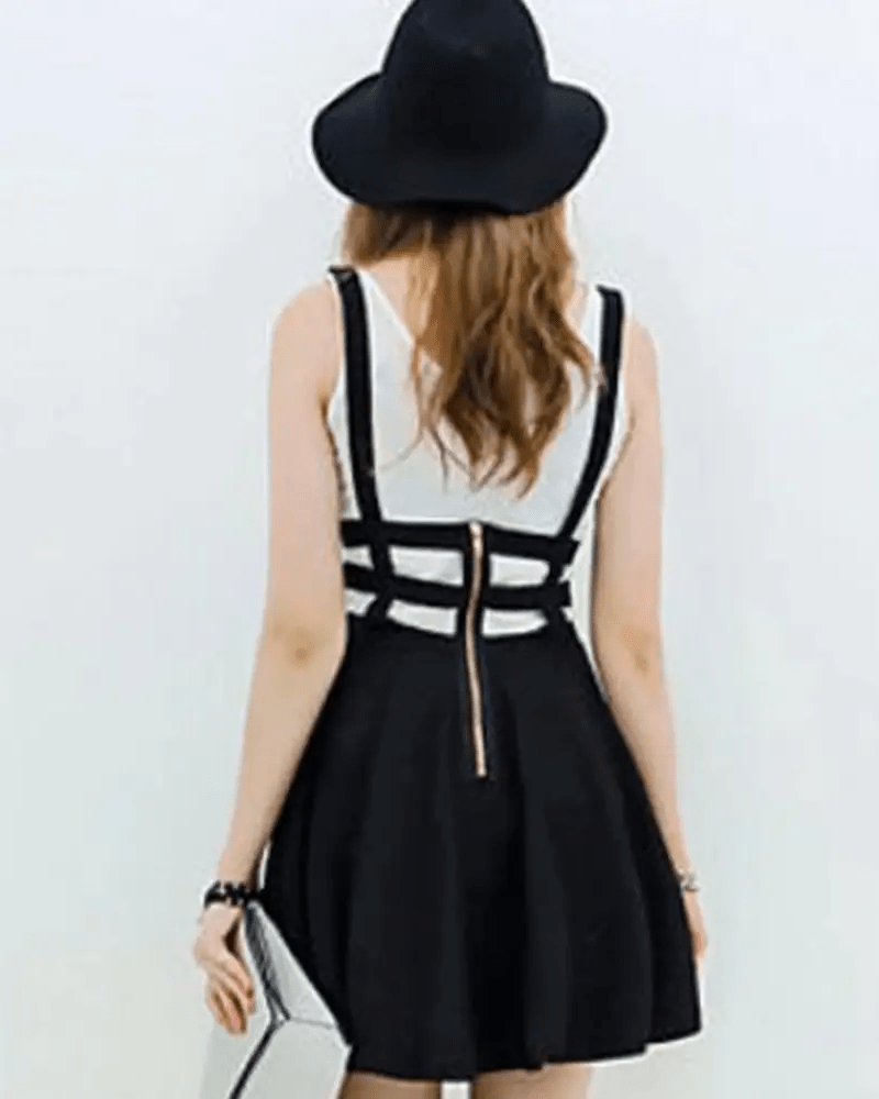 Suspender Style Hollow Cut - Out Dress for Effortless Charm - Cosparty