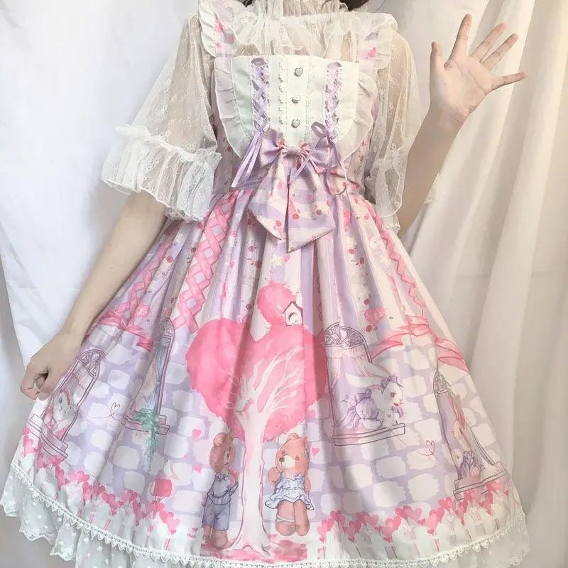 Sweet Heart - Shaped Family Tree Pastel Lolita Dress for Princesses - Cosparty