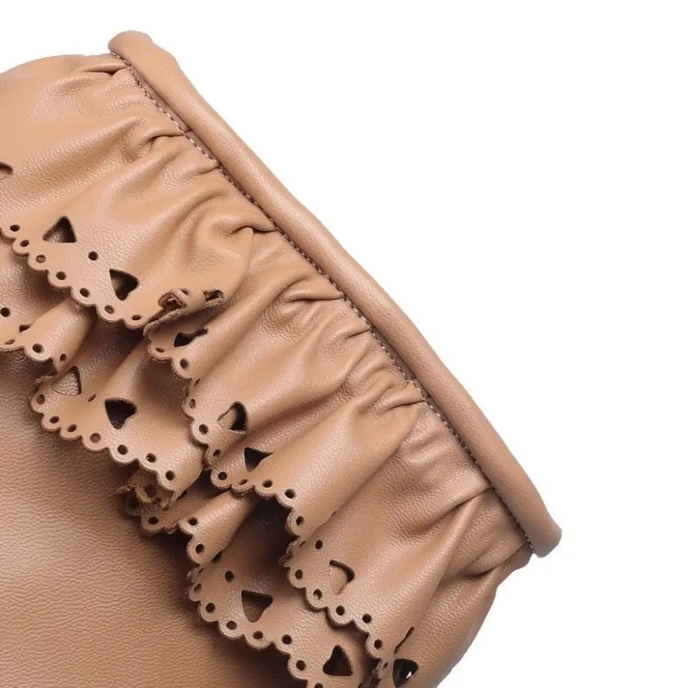 Sweet Lolita Booties with Ruffled Trim and Comfortable Design - Cosparty