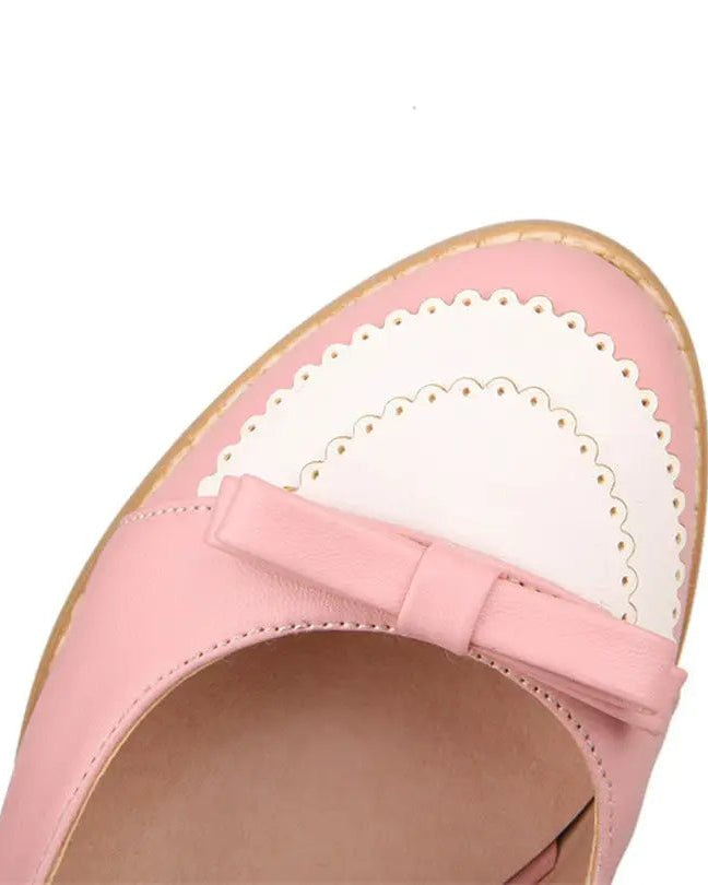 Sweet Lolita Heels with Lace Trim and Bow Details - Cosparty