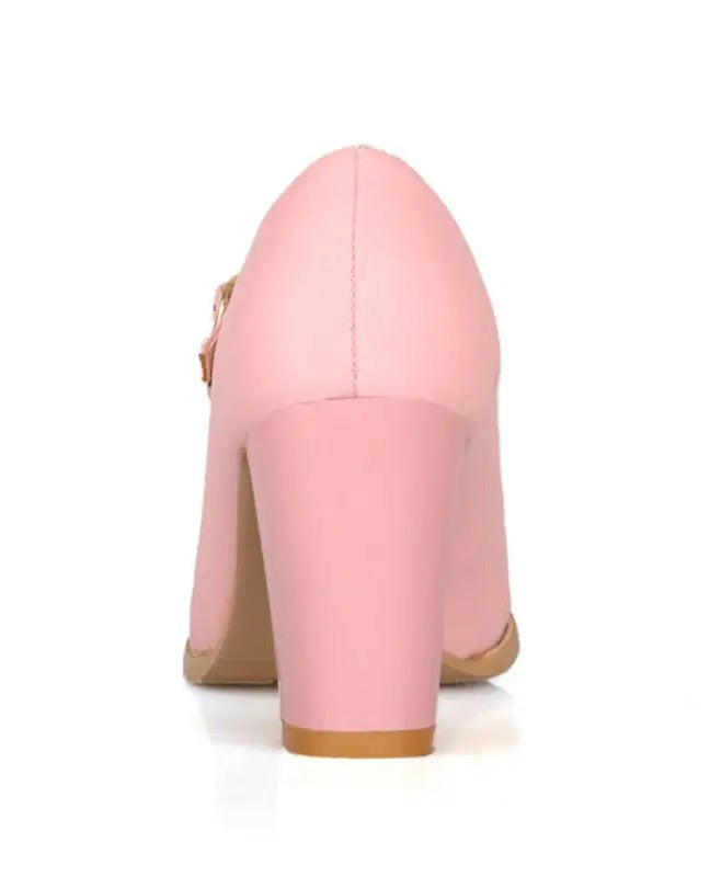 Sweet Lolita Heels with Lace Trim and Bow Details - Cosparty