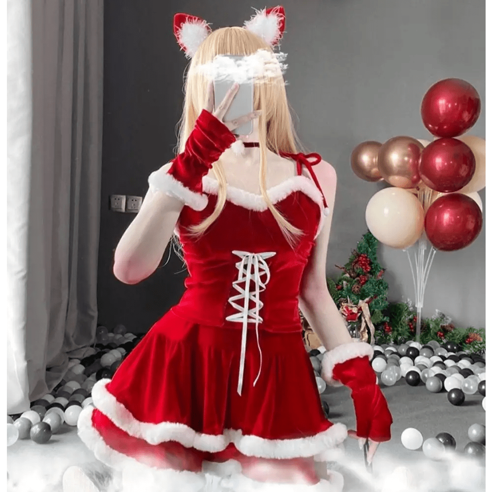 Sweet Lolita Santa Dress with Accessories for 152 - 175cm Height - Cosparty