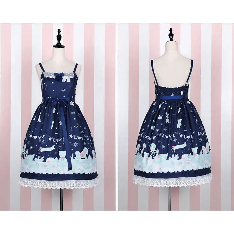 Sweet Pastel Snowflakes Baby Girl Lolita Dress in Two Sizes - Cosparty