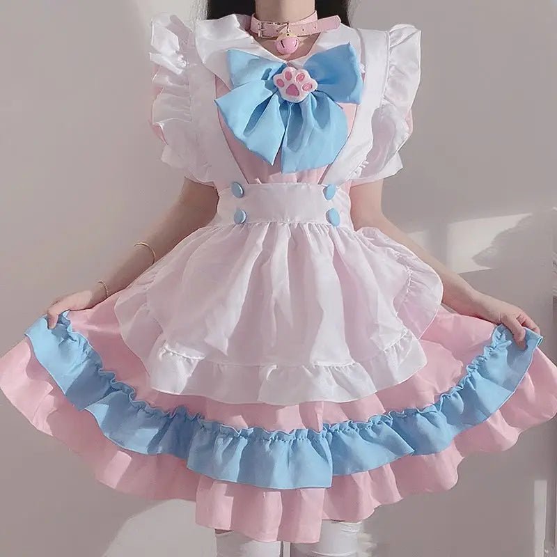 Sweet Pink and Blue Cotton Candy Maid Cosplay Set - Cosparty