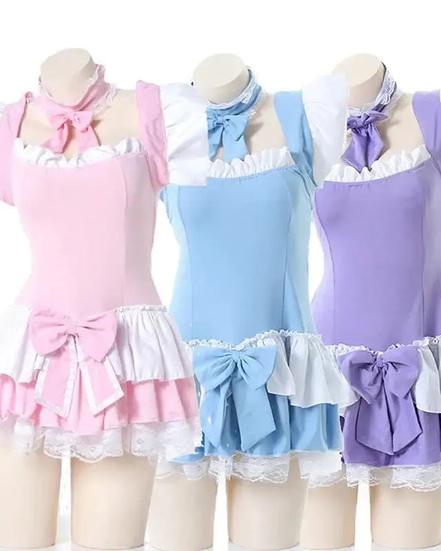 Sweet Pink Princess Dress with Bows and Ruffles - Cosparty