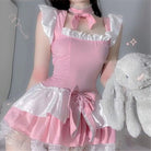 Sweet Pink Princess Dress with Bows and Ruffles - Cosparty
