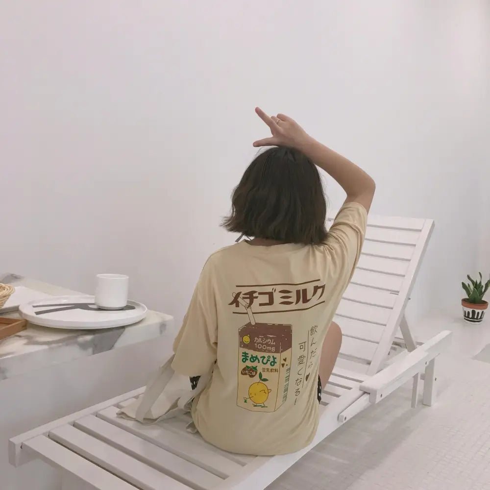 Sweet Pink Strawberry Milk Tee for Everyday and Cosplay Looks - Cosparty