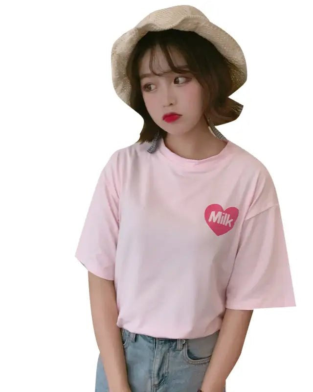 Sweet Pink Strawberry Milk Tee for Everyday and Cosplay Looks - Cosparty