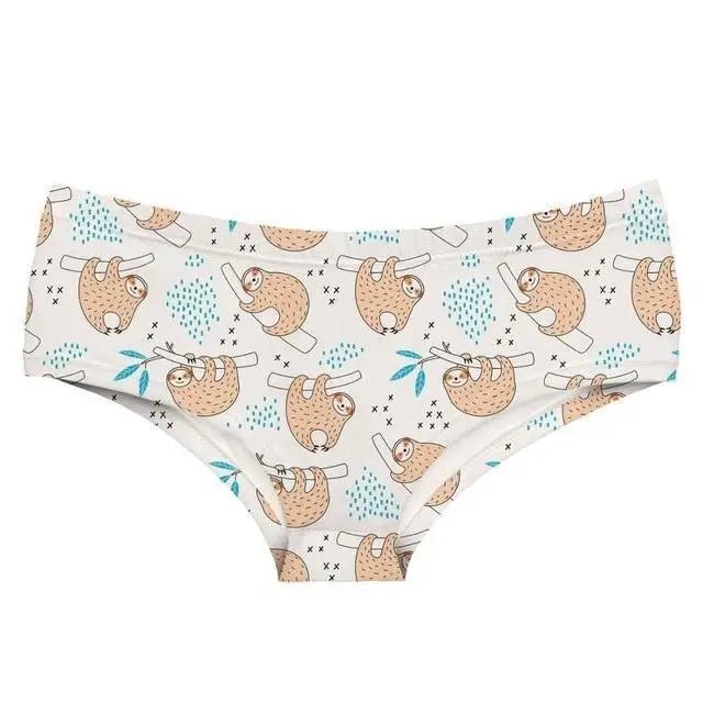 Sweet White Hanging Sloth Panties for Cozy Kawaii Babes - Cosparty