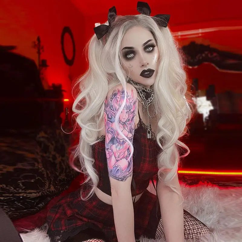 Tartan Plaid School Girl Skirt with Frilly Lace Layer - Cosparty