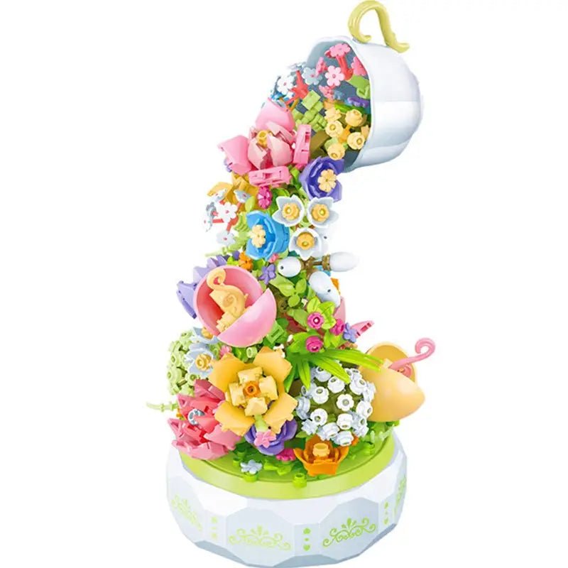 Teacup Cascade Building Block Set Inspired by Alice in Wonderland - Cosparty