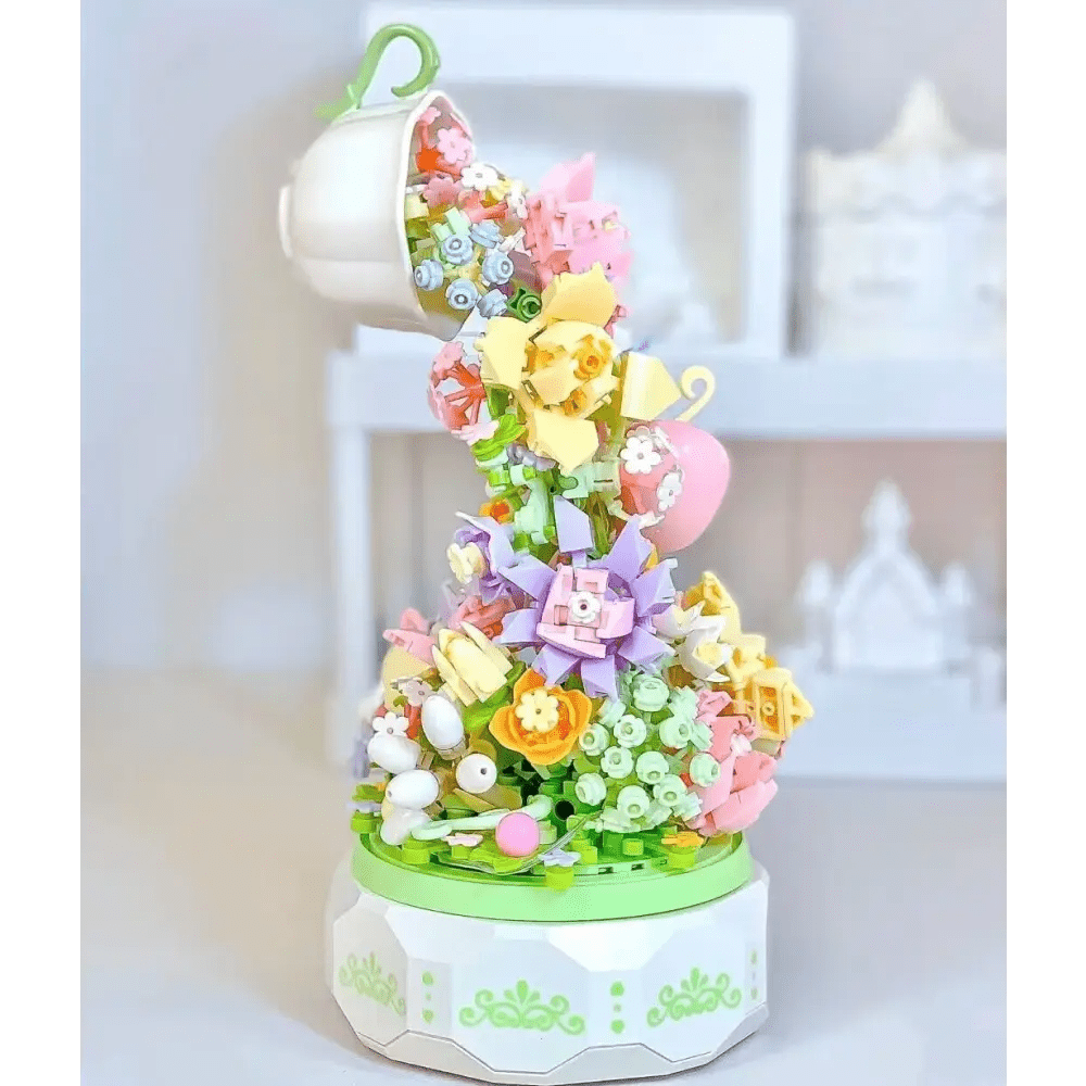 Teacup Cascade Building Block Set Inspired by Alice in Wonderland - Cosparty