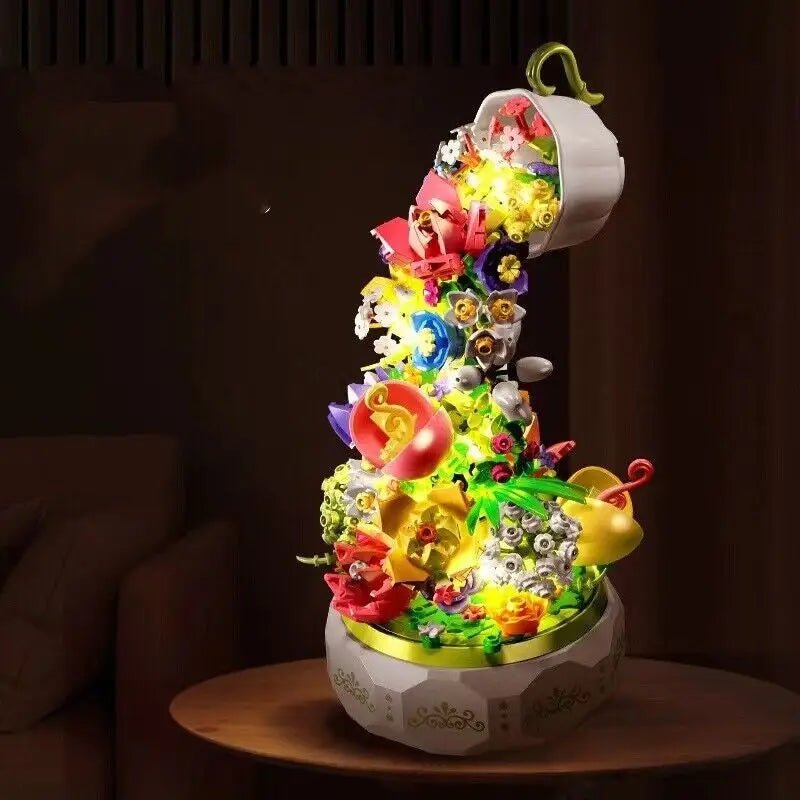 Teacup Cascade Building Block Set Inspired by Alice in Wonderland - Cosparty