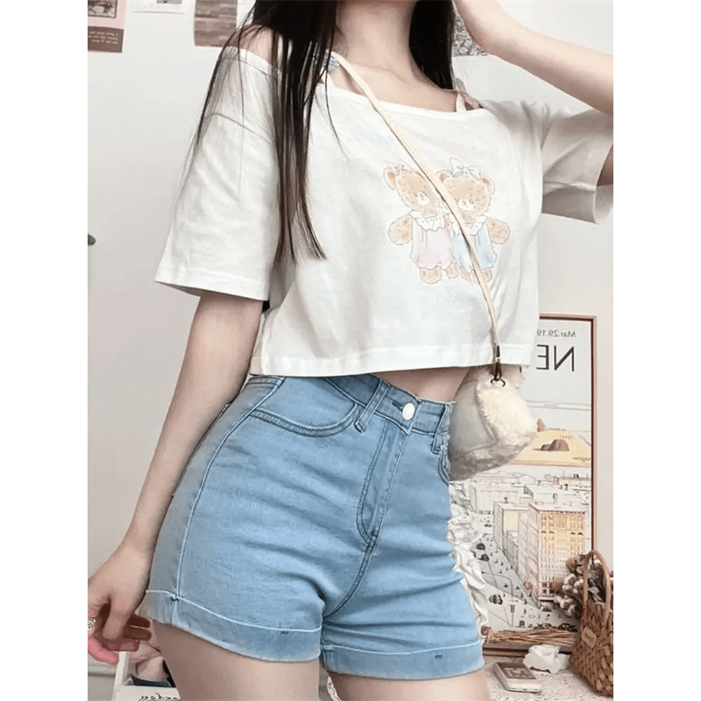 Teddy Bear Friends Tee with Adorable Pastel Graphic - Cosparty