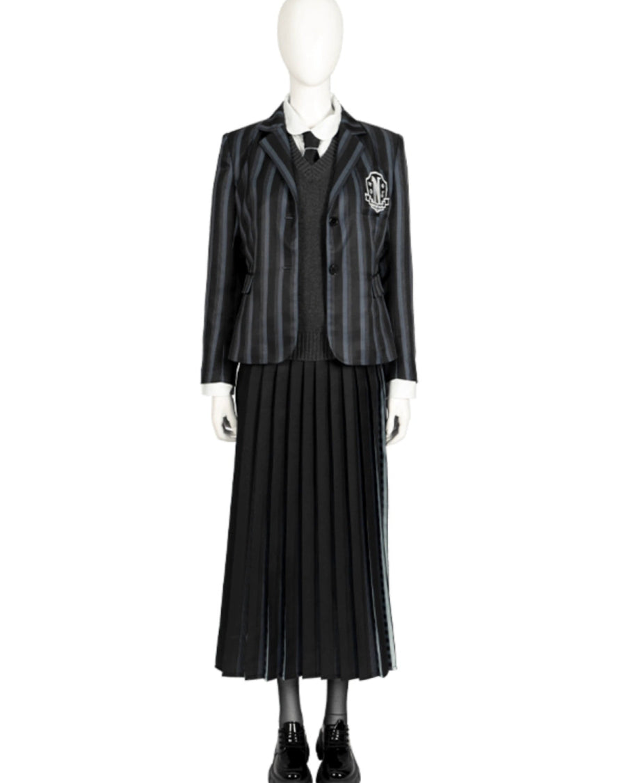 The Addams Family Wednesday Nevermore School Uniform Cosplay Costume - Cosparty