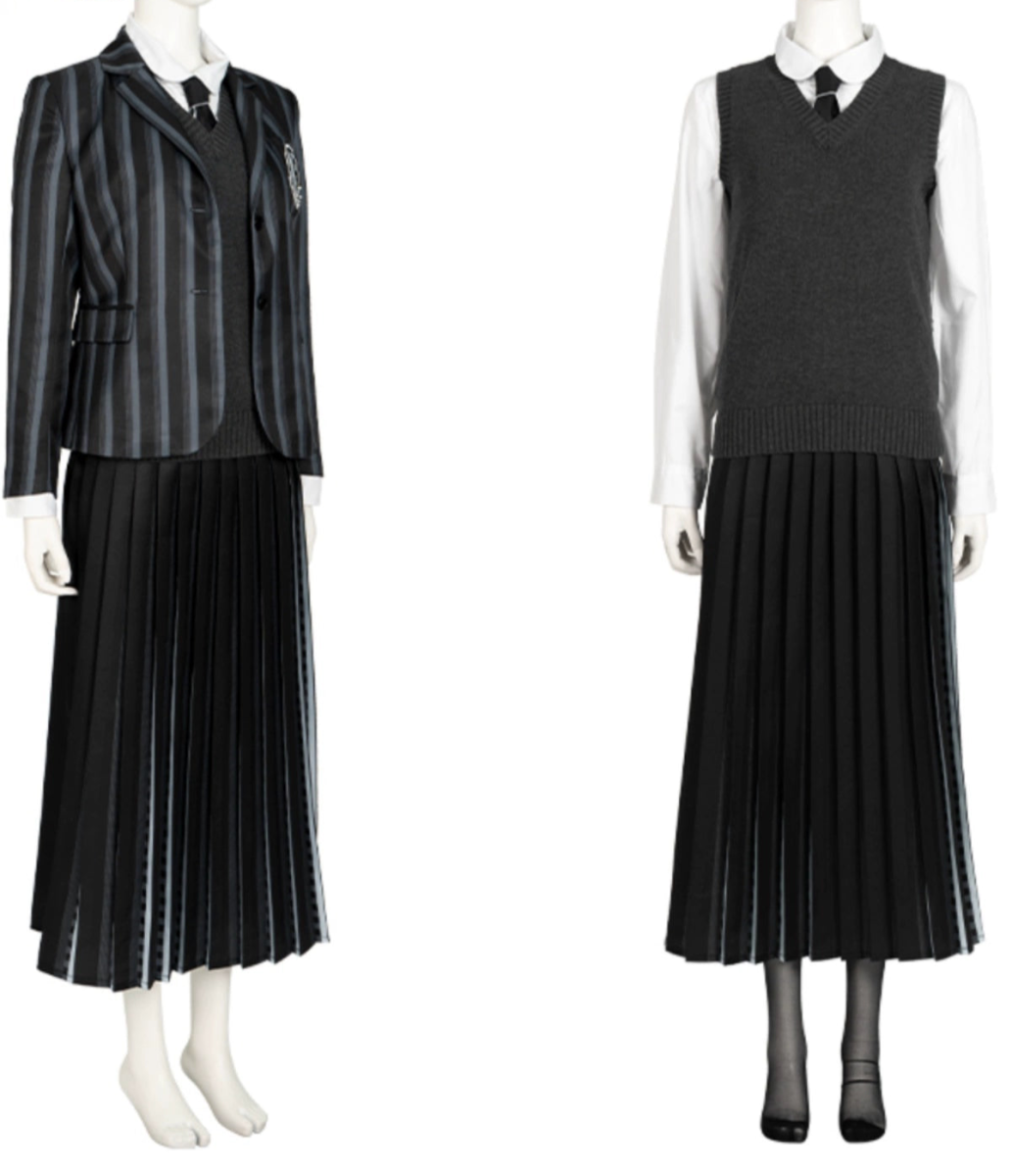 The Addams Family Wednesday Nevermore School Uniform Cosplay Costume - Cosparty