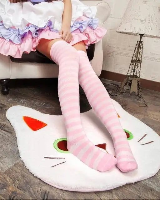 Thigh High Lolita Style Socks with Quality Elastic Comfort - Cosparty