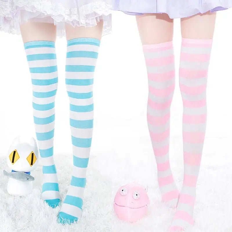 Thigh High Lolita Style Socks with Quality Elastic Comfort - Cosparty