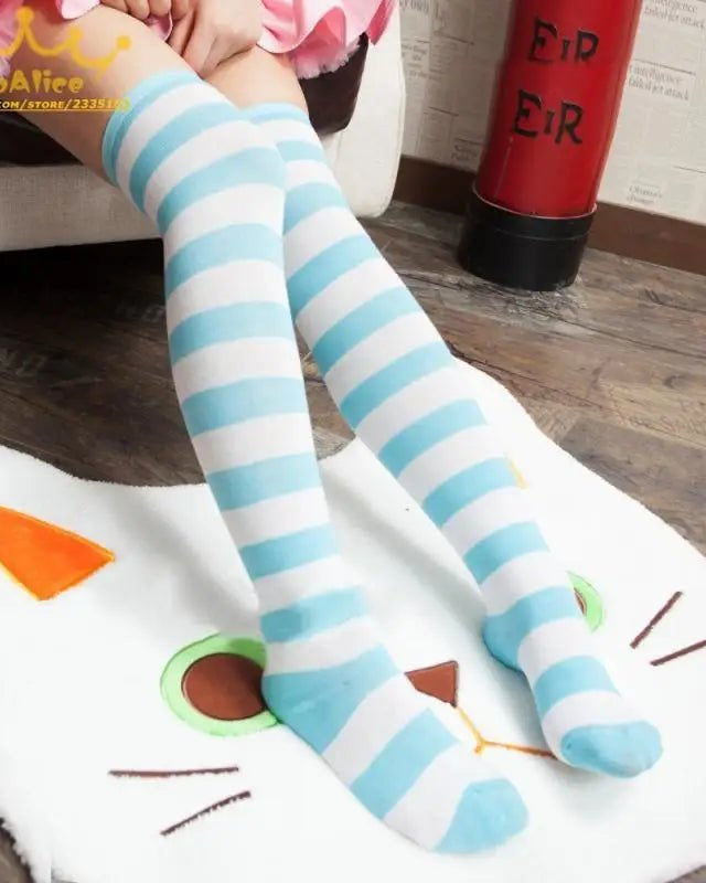Thigh High Lolita Style Socks with Quality Elastic Comfort - Cosparty