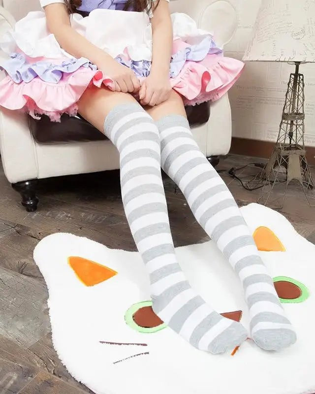 Thigh High Lolita Style Socks with Quality Elastic Comfort - Cosparty